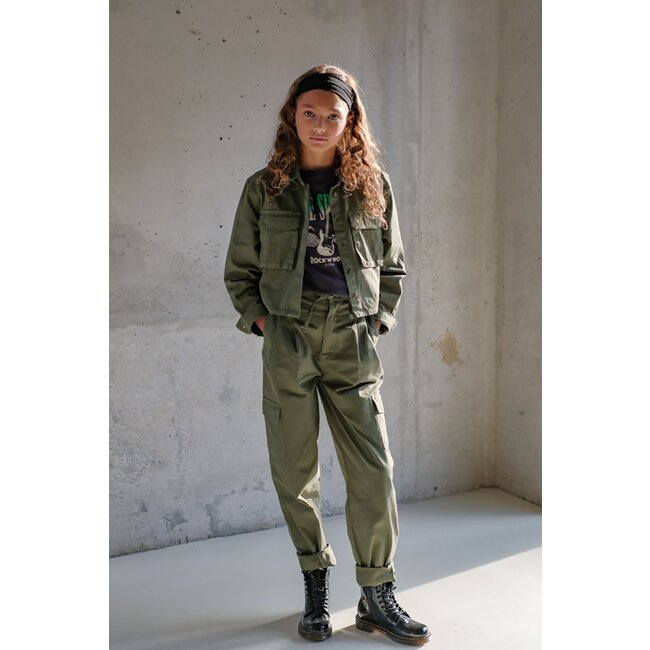 Like Flo Meisjes blouse - Cassy - Army groen