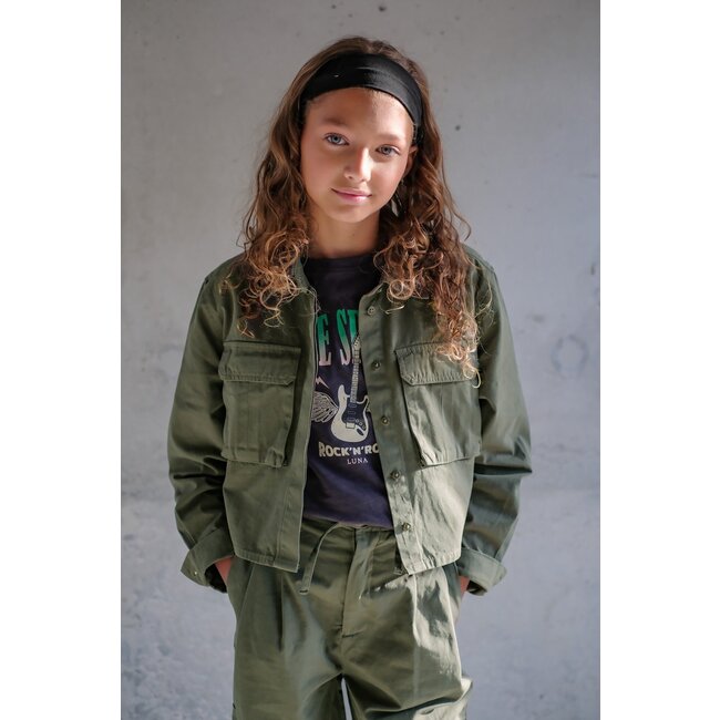 Like Flo Meisjes broek twill - Fien - Army groen