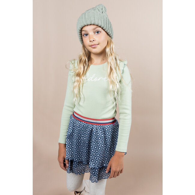 MAYCE Meisjes rok mesh - Hartjes