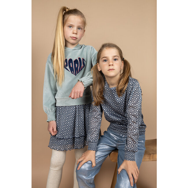 MAYCE Meisjes rok mesh - Hartjes