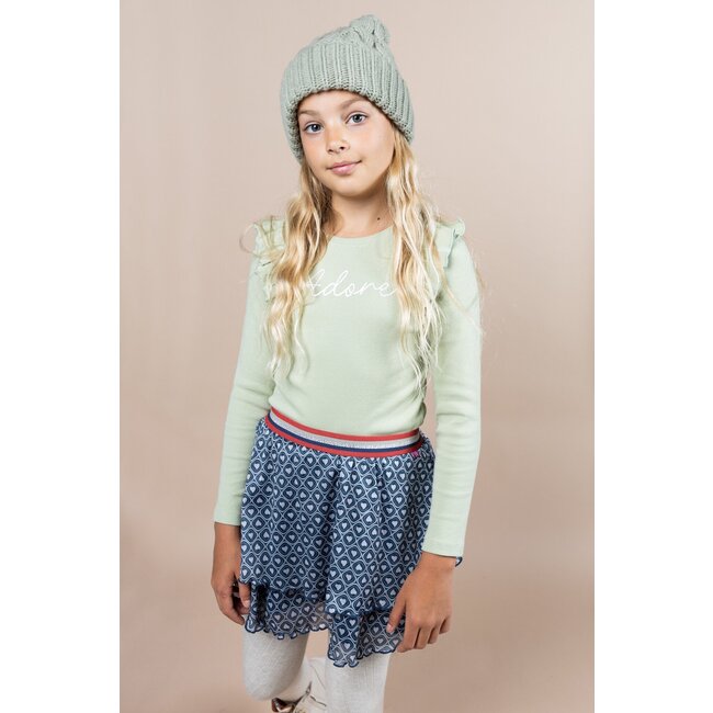 MAYCE Meisjes rok mesh - Hartjes