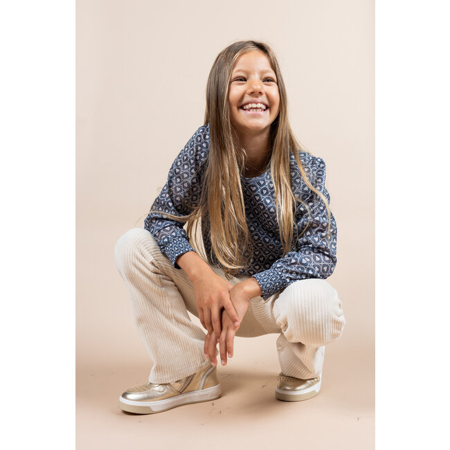 MAYCE Meisjes flair broek rib velours - Kit