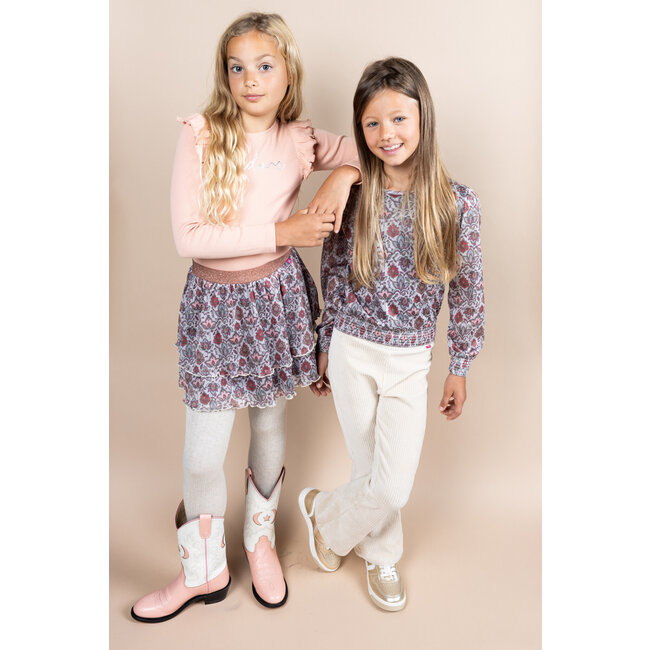 MAYCE Meisjes flair broek rib velours - Kit