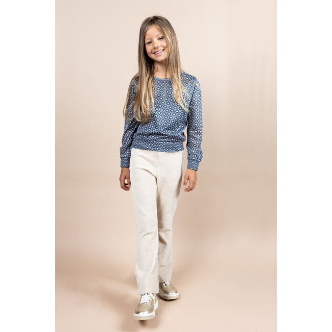 MAYCE Meisjes flair broek rib velours - Kit