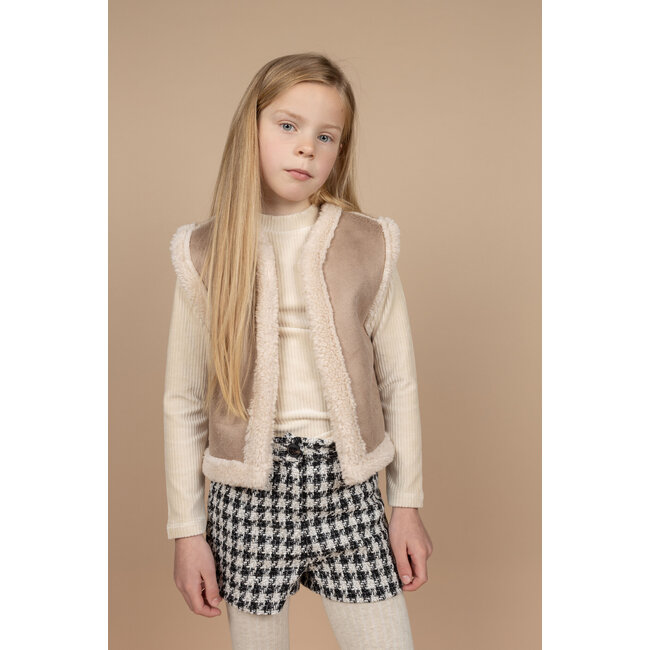 MAYCE Meisjes shirt rib velours - Kit