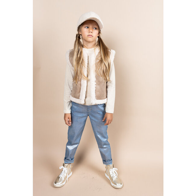 MAYCE Meisjes shirt rib velours - Kit