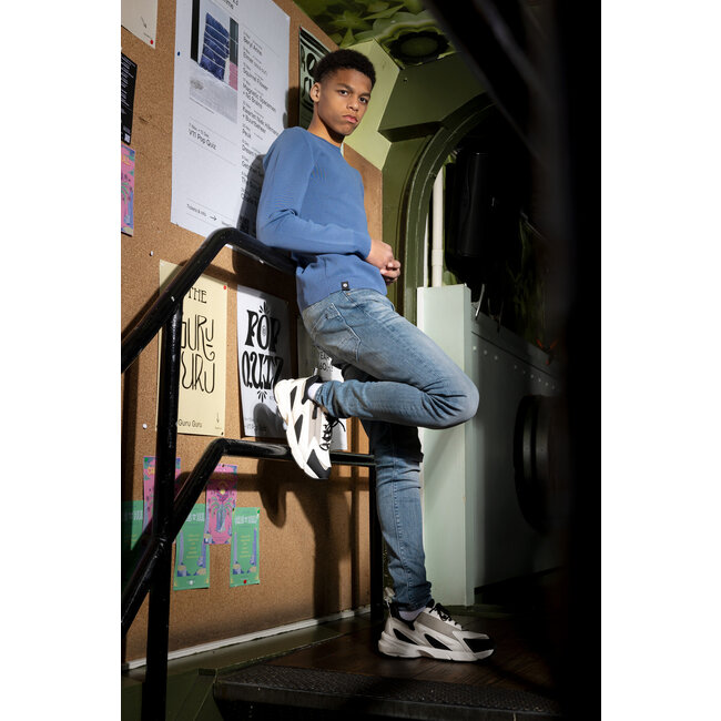 Rellix Jongens trui gebreid - Dusty staal grijs