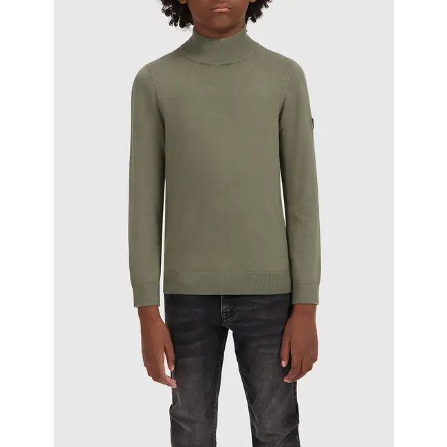 Ballin Trui gebreid regular fit - Donker army groen