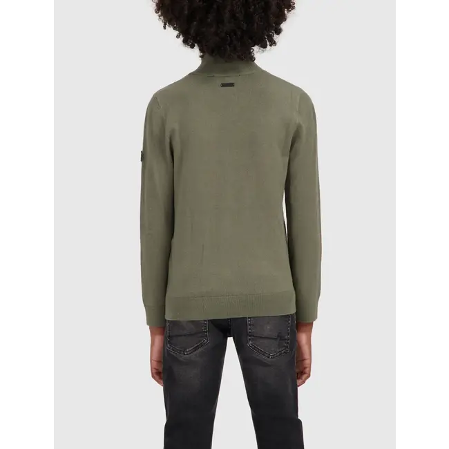 Ballin Trui gebreid regular fit - Donker army groen