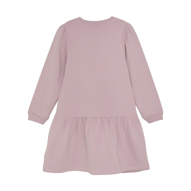 Minymo Meisjes sweat jurk - Dawn roze