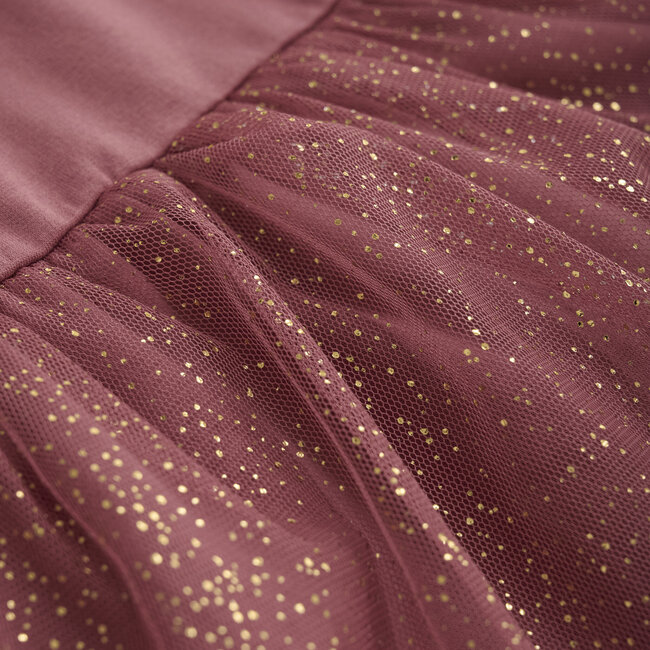 Minymo Meisjes sweat jurk - Deco roze