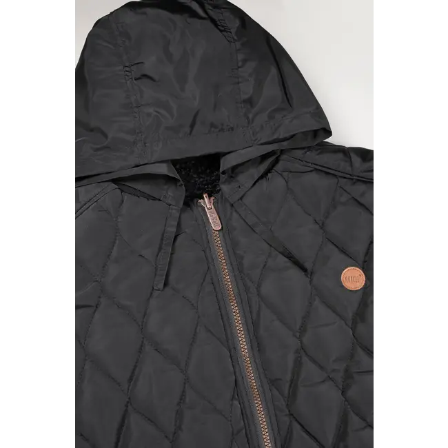NoBell Meisjes reversibel winterjas met verborgen capuchon - Zwart