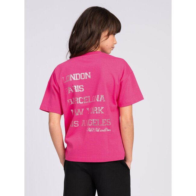 Nik&Nik Meisjes t-shirt - Jetset - Feral Fuchsia