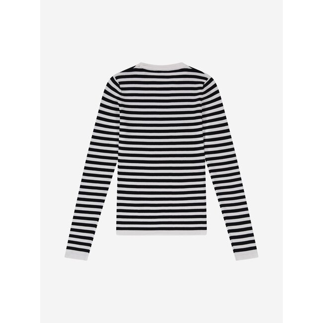 Nik&Nik Meisjes trui gestreept - Jolie - Zwart / Off wit