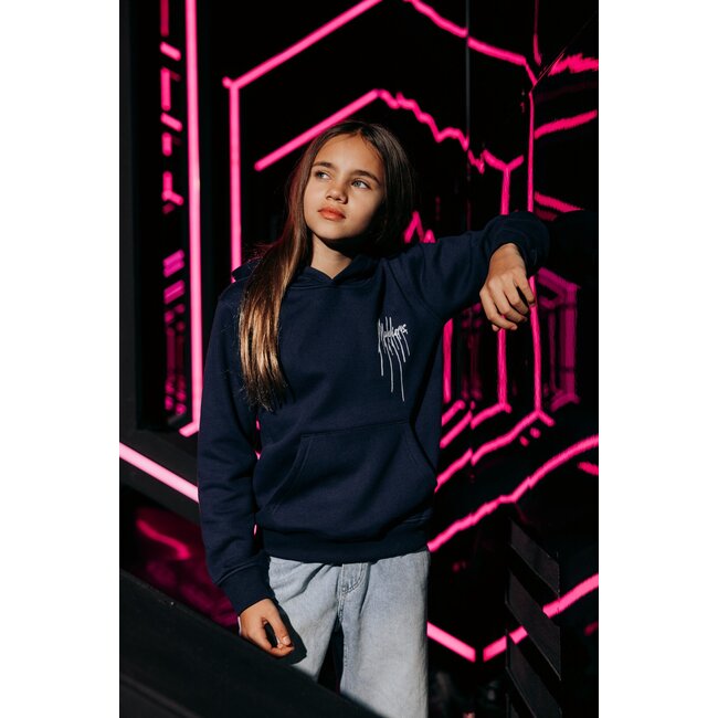 Malelions Hoodie Painter - Navy blauw / Wit