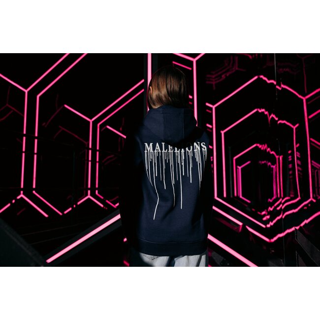 Malelions Hoodie Painter - Navy blauw / Wit