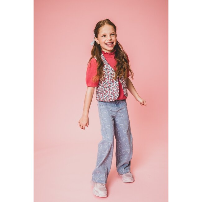 LOOXS Little Zomer gilet meisjes sweat print - AOP bloemen multi