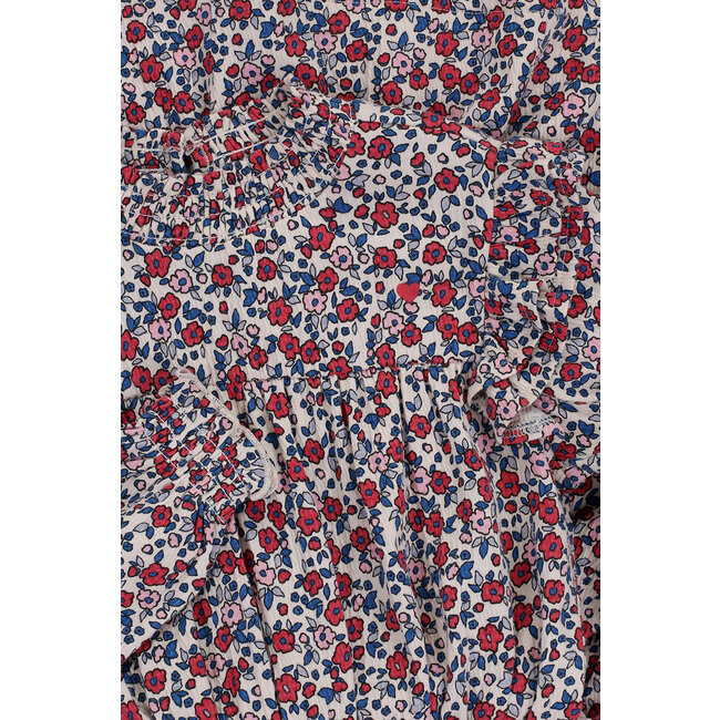 LOOXS Little Zomer jurk meisjes jersy crinkle - AOP bloemen multi