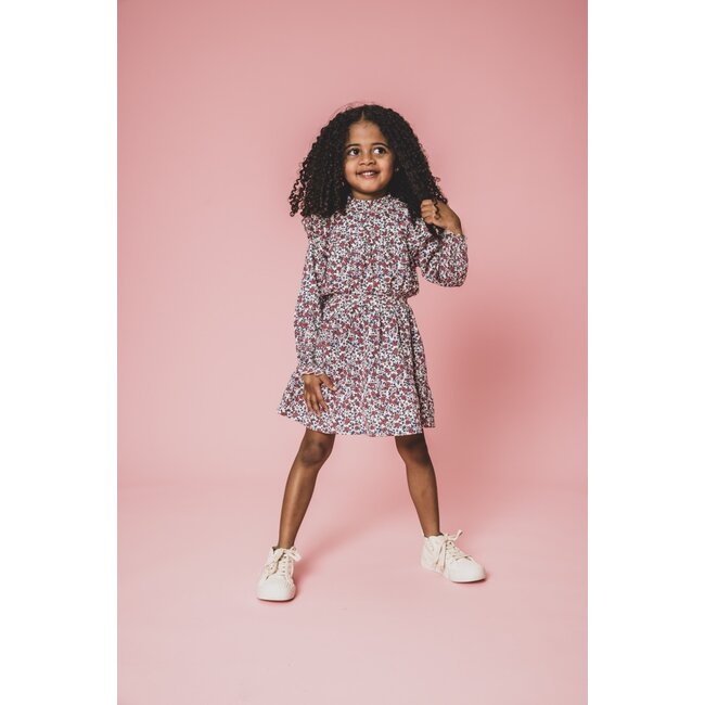 LOOXS Little Zomer jurk meisjes jersy crinkle - AOP bloemen multi