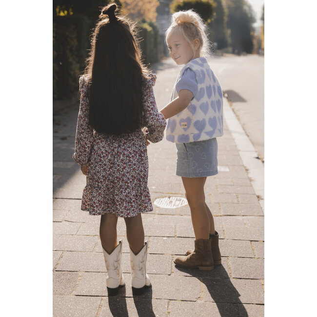 LOOXS Little Zomer jurk meisjes jersy crinkle - AOP bloemen multi