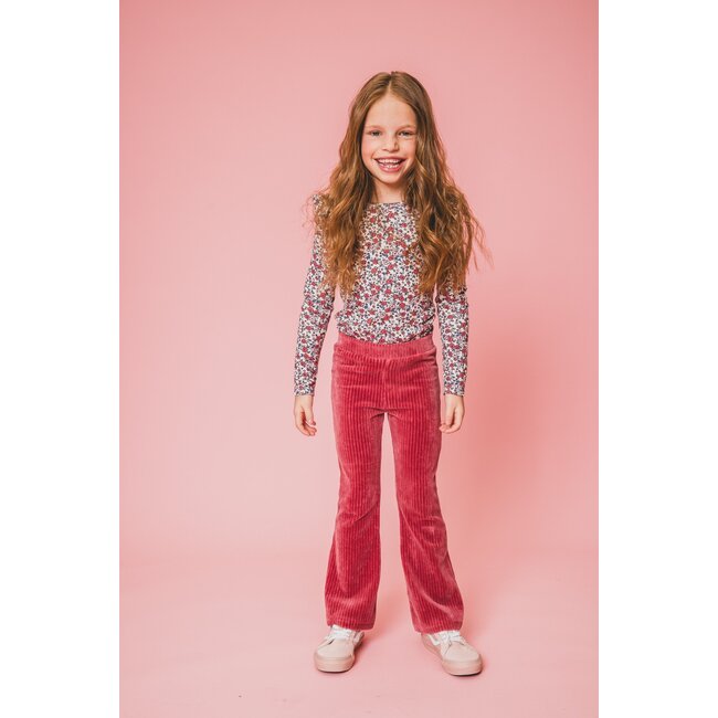 LOOXS Little Zomer flair broek meisjes corduroy - Punch rood