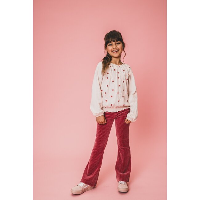 LOOXS Little Zomer flair broek meisjes corduroy - Punch rood