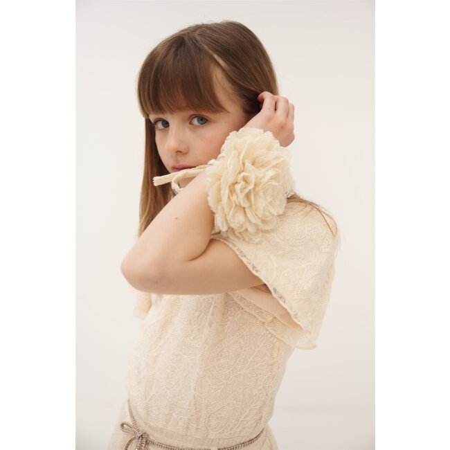 NoNo Zomer riem meisjes Ivoor wit - bloem