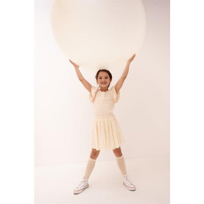 NoNo Zomer rok meisjes Ivoor wit - embroidery mesh - Ninu