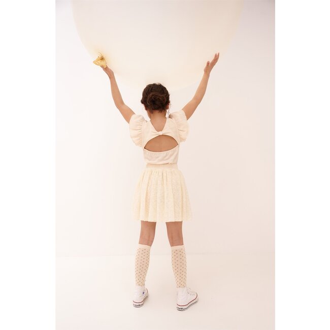 NoNo Zomer rok meisjes Ivoor wit - embroidery mesh - Ninu