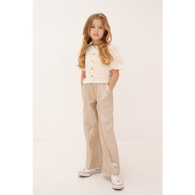 NoNo Zomer broek   meisjes Zand - palazzo - twill - stretch - Sayla