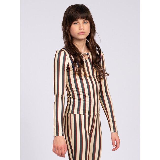 Nik&Nik Meisjes top - Striped - Amandel bruin