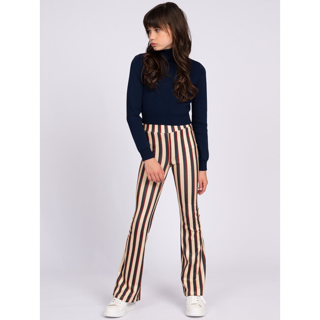 Nik&Nik Meisjes flair broek - Striped - Amandel bruin
