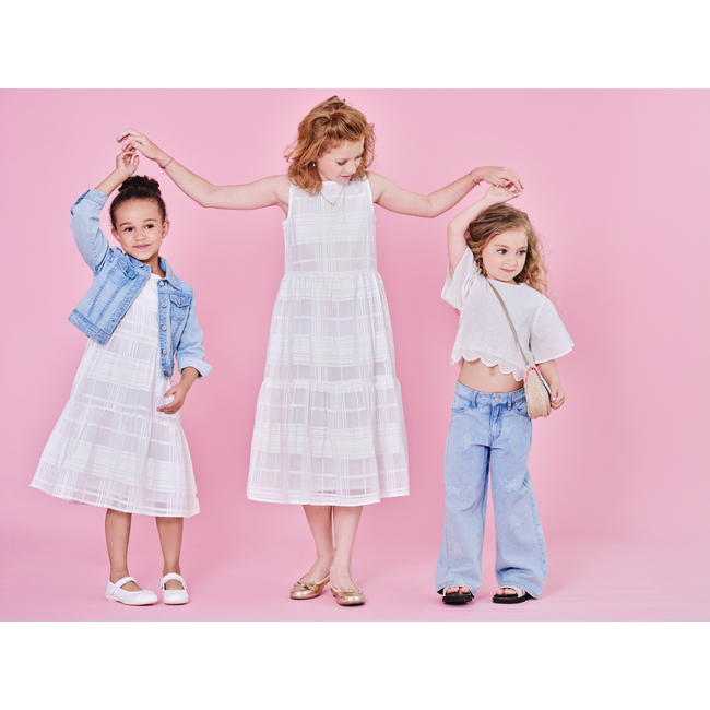 Someone Zomer jurk mouwloos meisjes - ecru - anouk