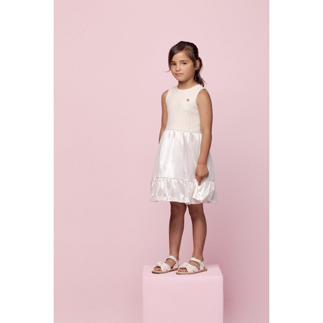 Le Chic Zomer jurk meisjes Off wit - gebreid - Sobelle