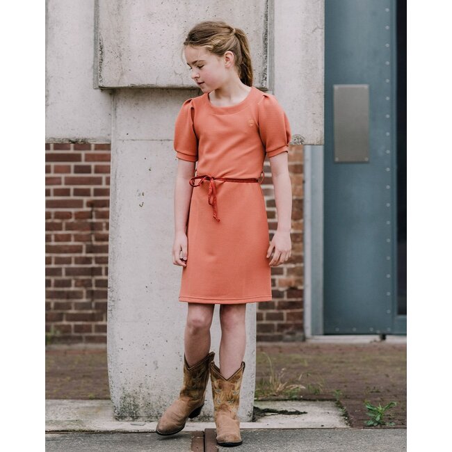 KIEstone Zomer jurk meisjes - hazelnoot bruin - Miso