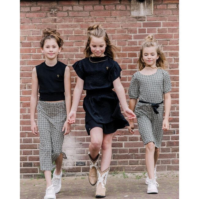 KIEstone Zomer rok meisjes - grafic zwart/wit - Dunja