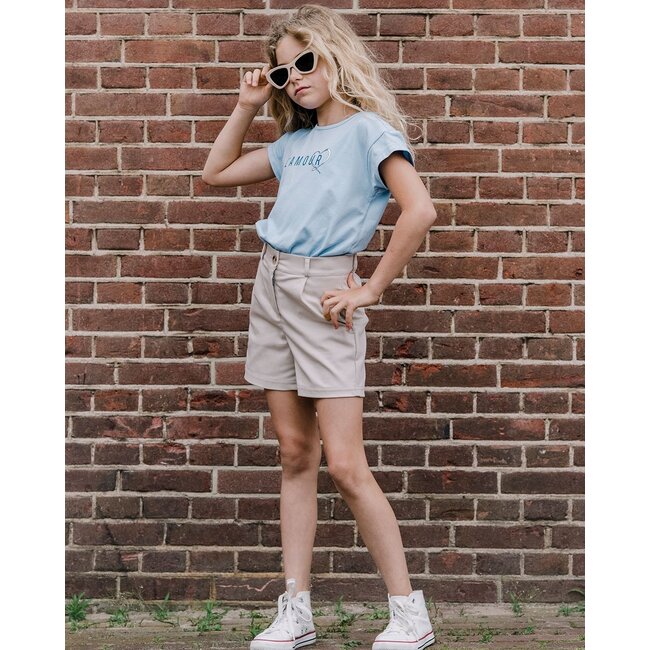 KIEstone Zomer short meisjes - zand - Sandy  steekzak