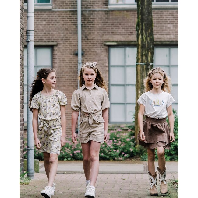 KIEstone Zomer short meisjes - zand - Sandy  klepzak