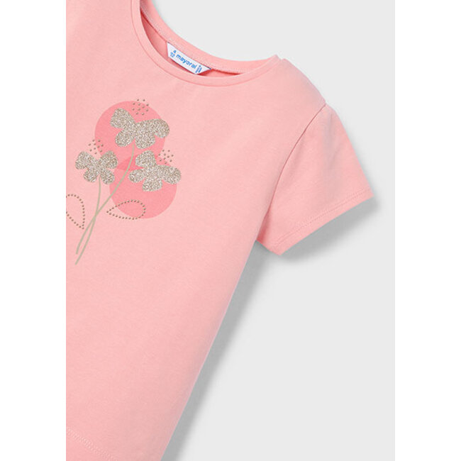 Mayoral Zomer t-shirt S/S meisjes - zalm roze