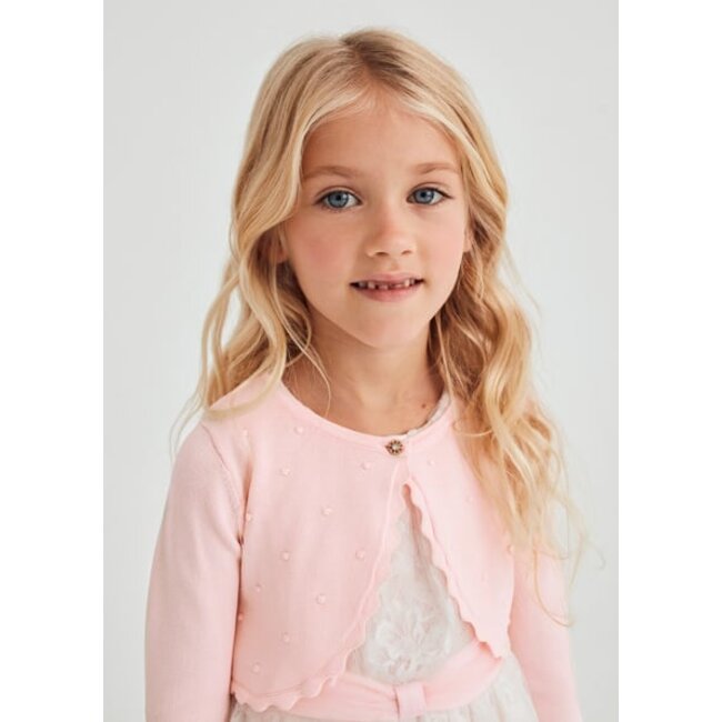 Abel & Lula Zomer vest gebreid meisjes - peony roze