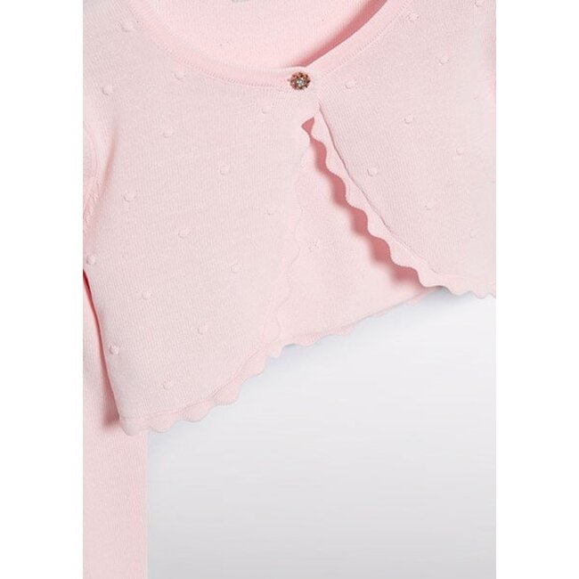 Abel & Lula Zomer vest gebreid meisjes - peony roze