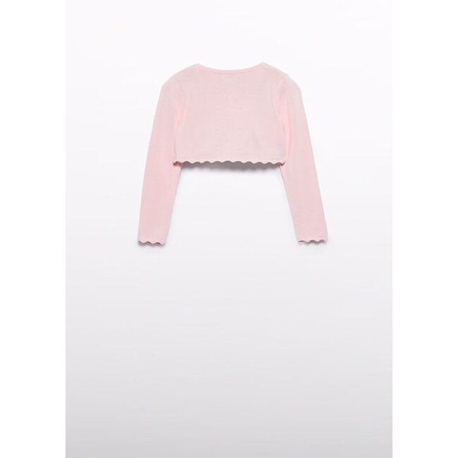 Abel & Lula Zomer vest gebreid meisjes - peony roze