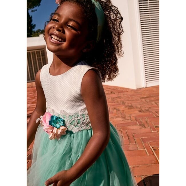 Abel & Lula Zomer jurk meisjes - aloe groen