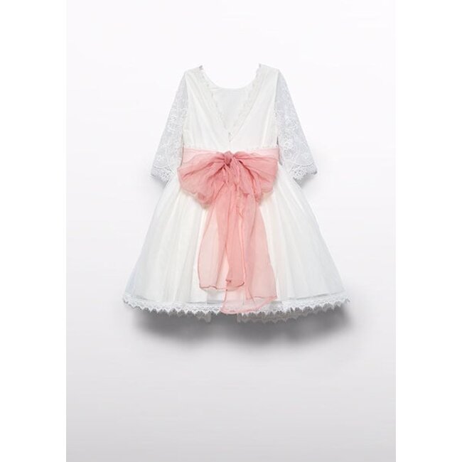 Abel & Lula Zomer jurk embroidery meisjes - creme wit