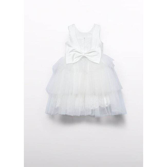 Abel & Lula Zomer jurk tule peplum meisjes - creme wit