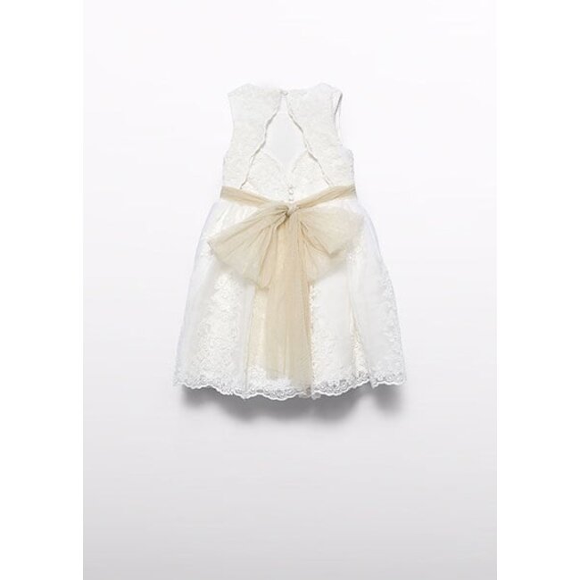 Abel & Lula Zomer jurk embroidery meisjes - creme wit