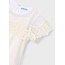 Mayoral Zomer jurk tule embroidery meisjes - bone wit