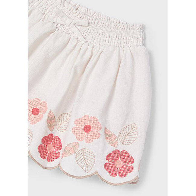 Mayoral Zomer rok embroidery meisjes - bone wit