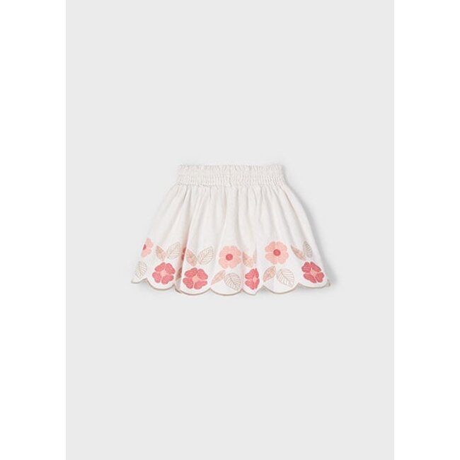 Mayoral Zomer rok embroidery meisjes - bone wit