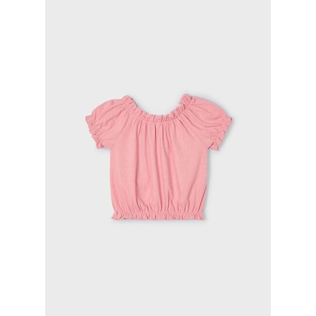 Mayoral Zomer t-shirt S/S meisjes - zalm roze
